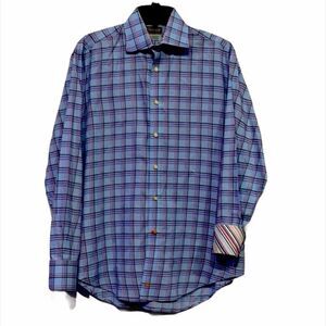 Thomas Dean Mens Flip Sleeve Long Sleeve Dress Shirt M